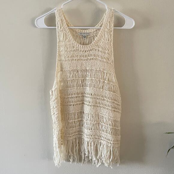 American Eagle Outfitters Tops - American Eagle Outfitters Crochet Tank Top Womens Medium Cream Boho Chic Beachy